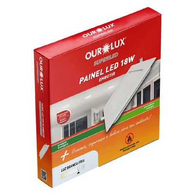 PAINEL LED EMBUTIR QUADRADO 18W PT6500K BIV