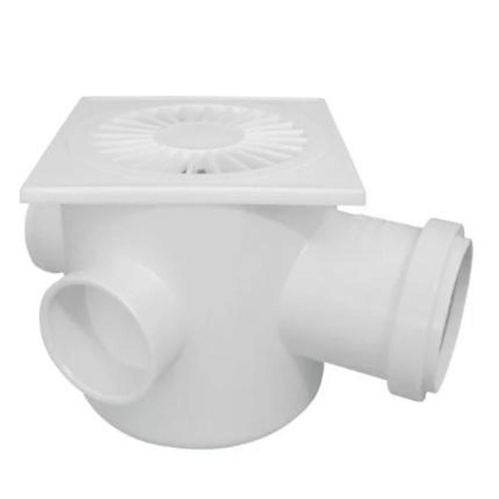 CAIXA SIFONADA 100X150X50 QUADRADA BRANCA