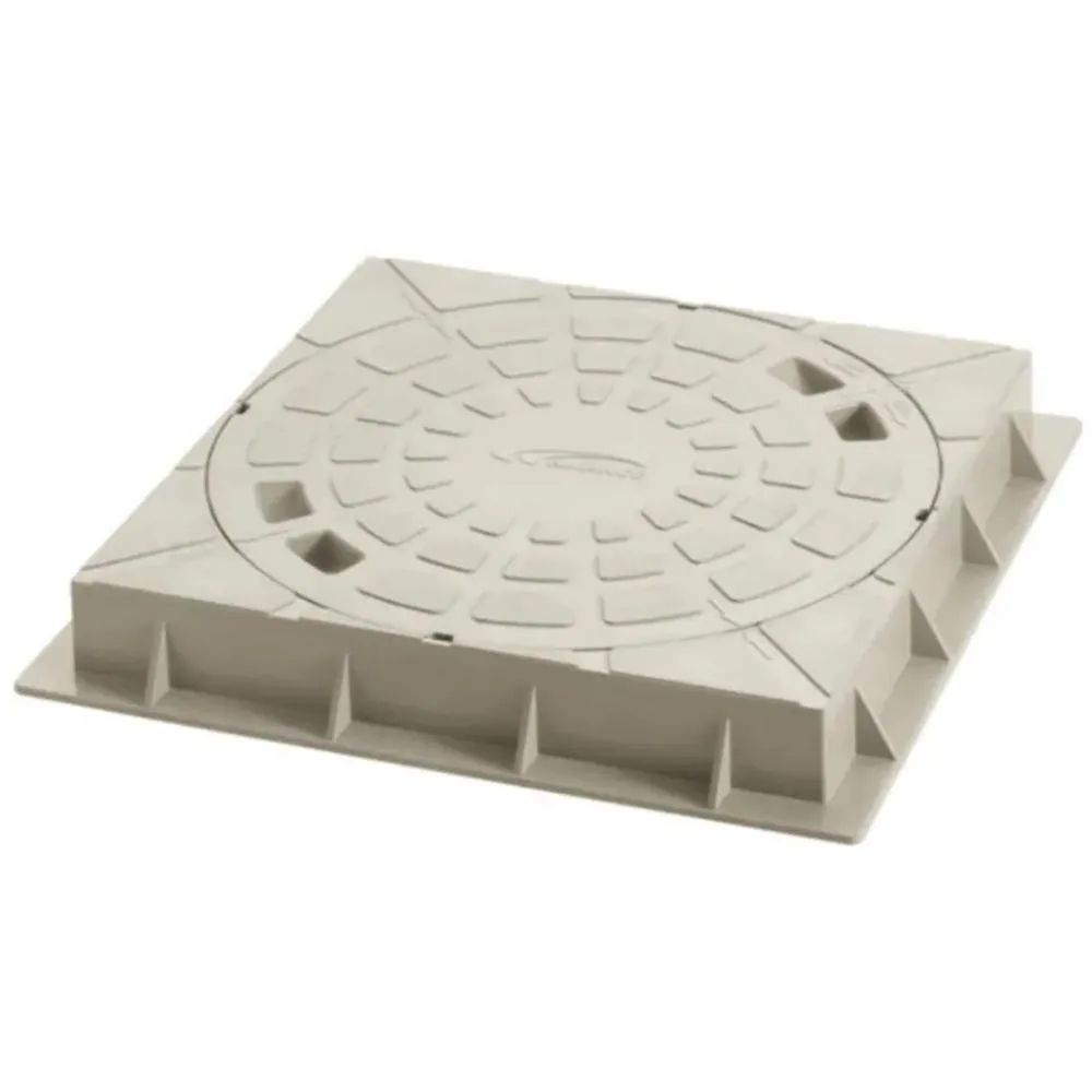 CONJUNTO PORTA TAMPA+ TAMPA PVC 300MM