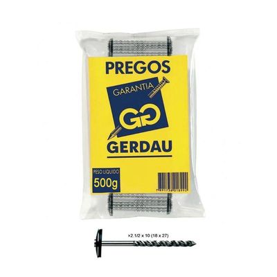 PREGO TELHA 18X27 (2.1/2X10) GLV 500G