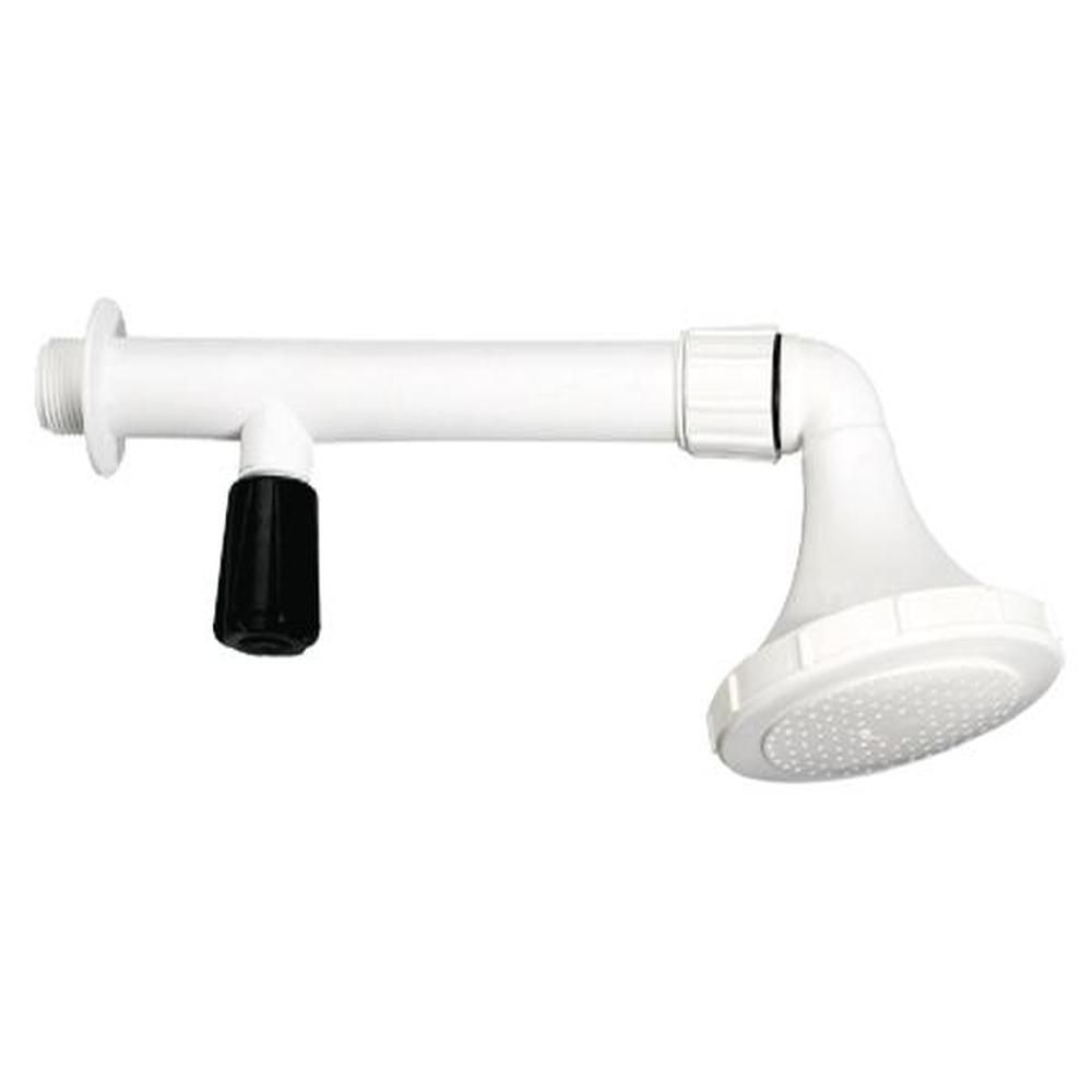 CHUVEIRO PLASTICO 4" C/ REG BCO CANO LGO
