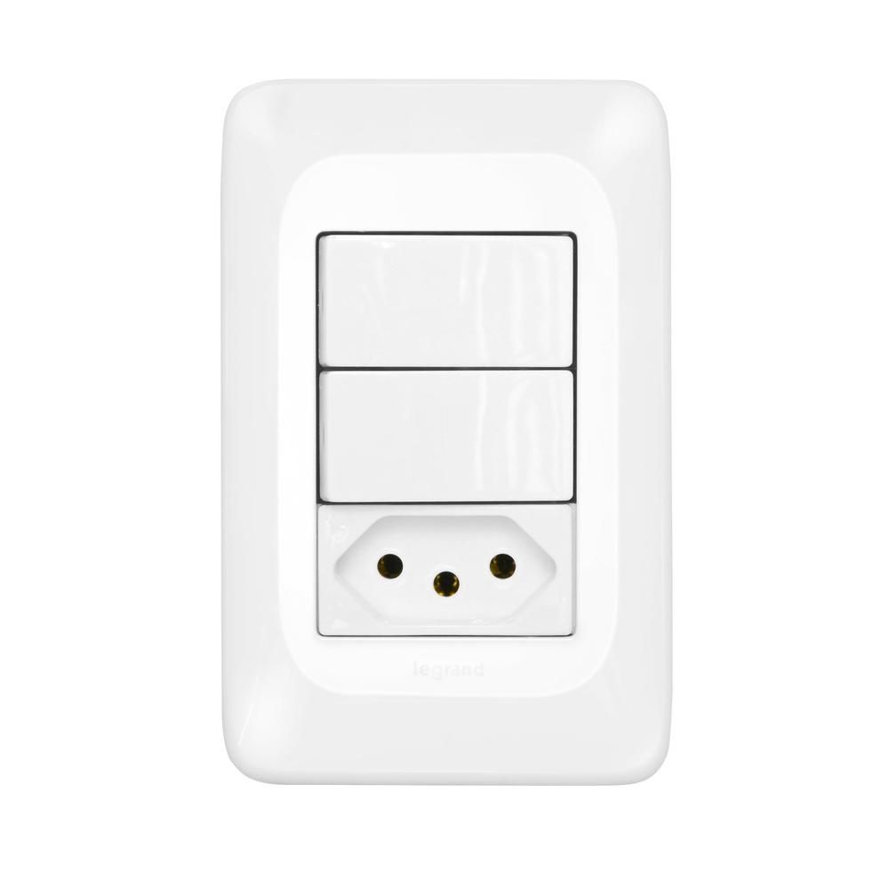 INTERRUPTOR POP 4X2 2TC SIMPLES+ TOMADA 2P+T 10A